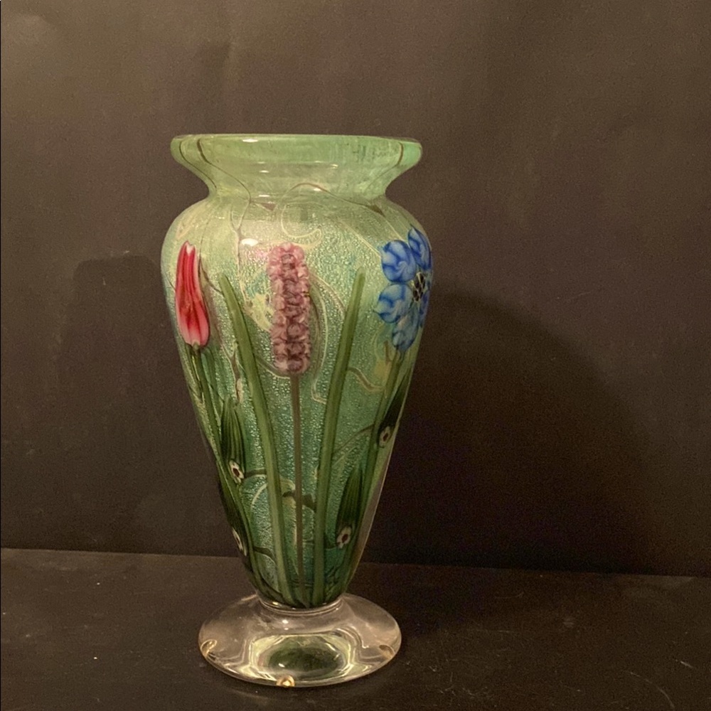 Vandermark  Doug Merritt & Stephen Smarr Limited Edition Art Glass Heavy Vase